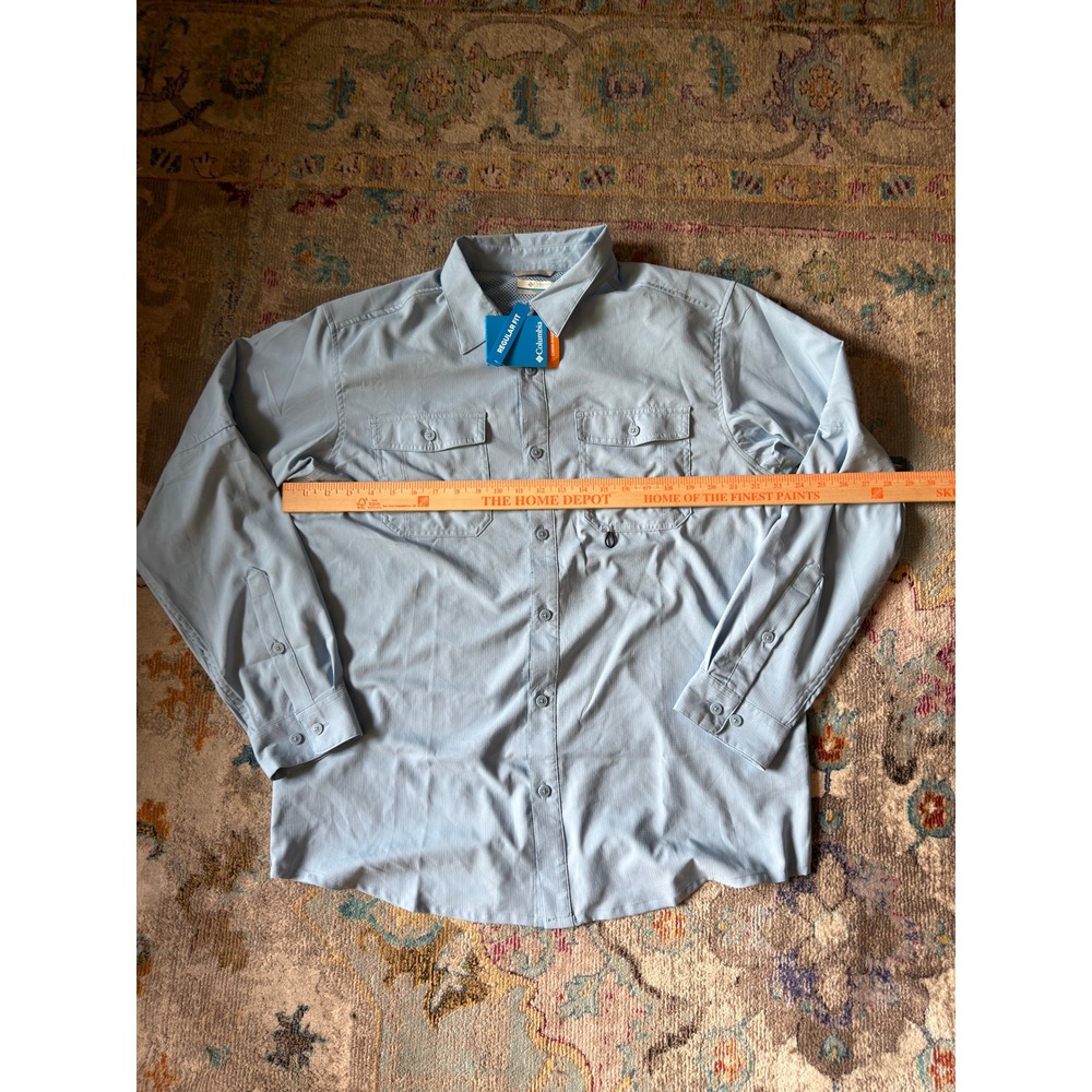 Columbia Silver Ridge Lite Shirt Ripple Blue Mens Large (New with tags)